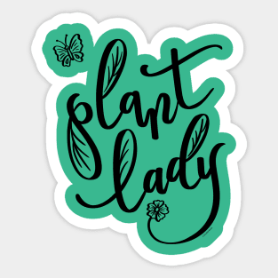 Plant Lady Leaves Flower Butterfly Design Sticker